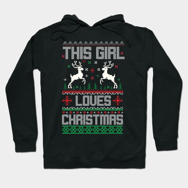 This Girl Loves Christmas Sweater Hoodie by MZeeDesigns